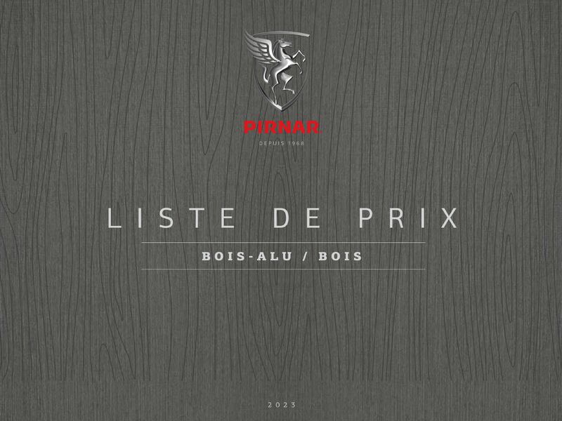 Liste de prix Bois-Alu / Bois