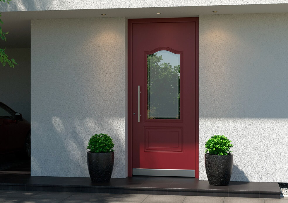 Haustür rot Landhausstil