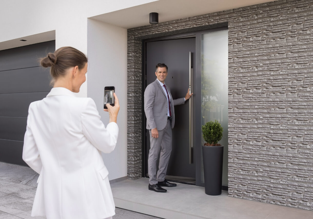 Porte d entrée moderne gris anthracite